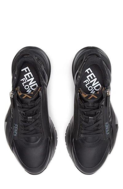 Shop Fendi Flow Logo Low Top Sneaker In Nero/ Grig.nero/ Nero