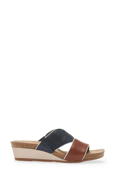 Shop Naot Tiara Wedge Sandal In Soft Chestnut/ Soft Ink