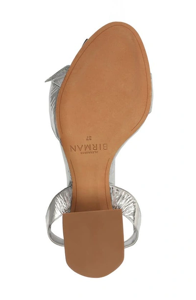 Shop Alexandre Birman Clarita Flare Metallic Leather Sandal In Silver