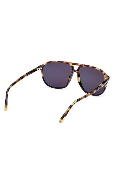 Shop Tom Ford Bruce 61mm Polarized Navigator Sunglasses In Shiny Black Grey / Brown