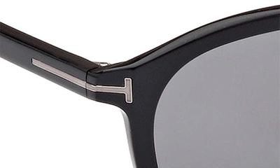 Shop Tom Ford Jayson 52mm Polarized Square Sunglasses In Shiny Black / Polarized Smoke