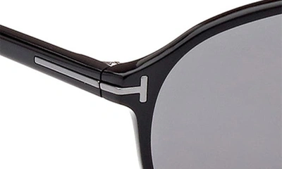 Shop Tom Ford Bruce 61mm Polarized Navigator Sunglasses In Shiny Black / Polarized Smoke