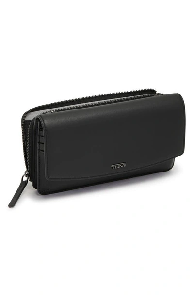 Shop Tumi Leather Crossbody Wallet In Black