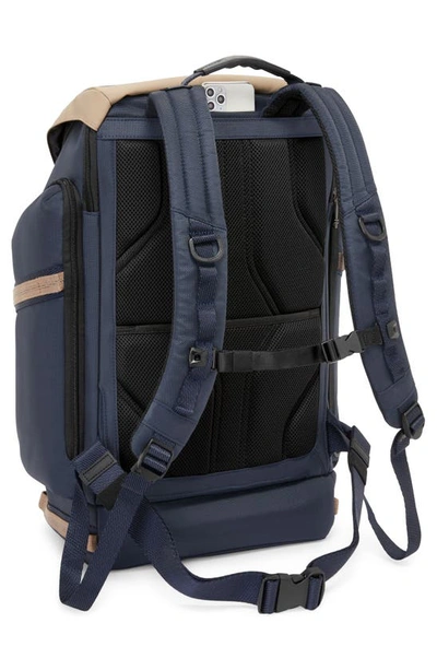 Shop Tumi Expedition Flap Backpack In Midnight Navy/ Khaki