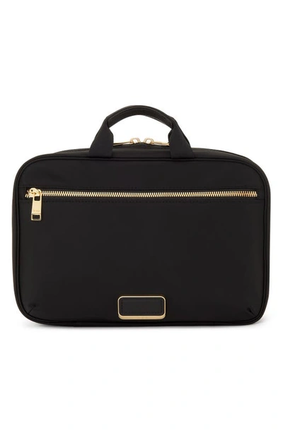 Shop Tumi Madeline Nylon Cosmetics Bag In Black/ Gold