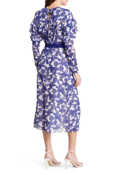 Shop Ted Baker Marquis Floral Jacquard Juliet Sleeve Midi Dress In White