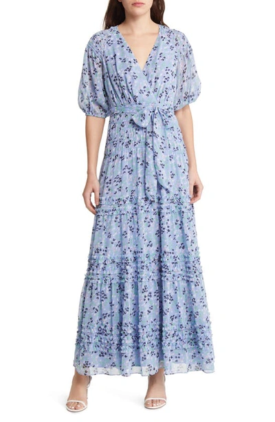 Shop Ted Baker Blakeli Floral Smocked Puff Sleeve Dress In Blue