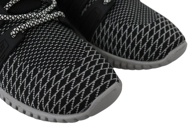 Shop Plein Sport Black Polyester Runner Mason Sneakers Men's Shoes