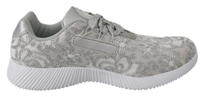 Shop Plein Sport Silver Polyester Runner Joice Sneakers Women's Shoes