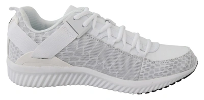 Shop Plein Sport White Polyester Adrian Sneakers Men's Shoes