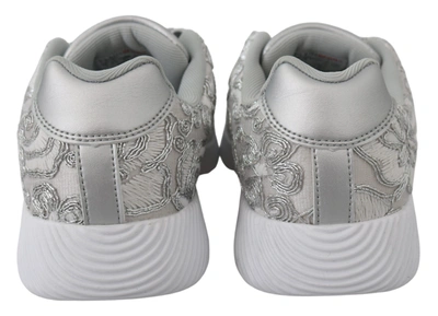 Shop Plein Sport Silver Polyester Runner Joice Sneakers Women's Shoes