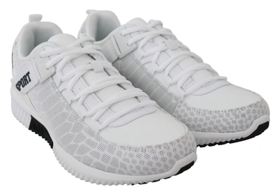 Shop Plein Sport White Polyester Adrian Sneakers Men's Shoes
