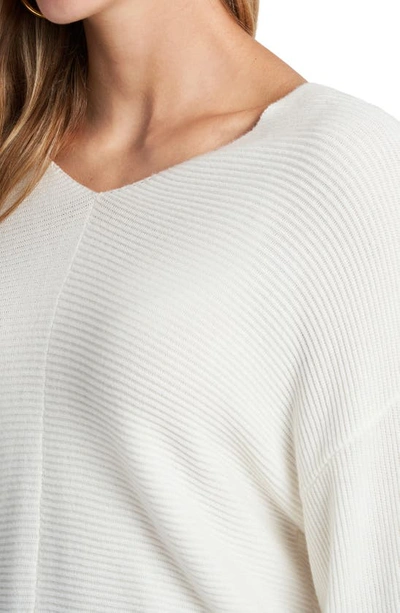 Shop 1.state Ribbed Balloon Sleeve Cotton Blend Sweater In Antique White