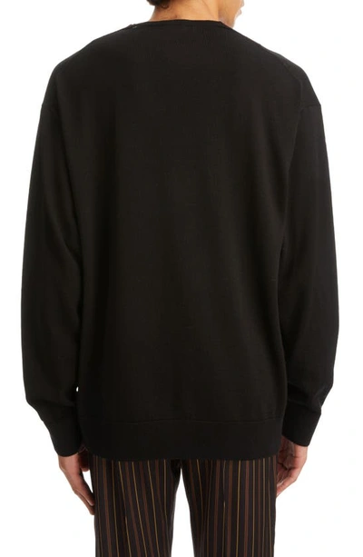 Shop Dries Van Noten Miliaan Oversize V-neck Wool Sweater In Black