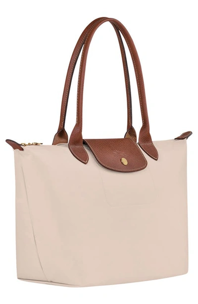Shop Longchamp Medium Le Pliage Green Recycled Nylon Shoulder Tote In Paper