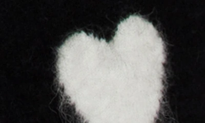 Shop Allsaints Amore Fuzzy Heart Cardigan In Black/ White