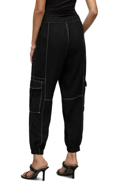 Shop Allsaints Freida Stitch Cargo Pants In Black