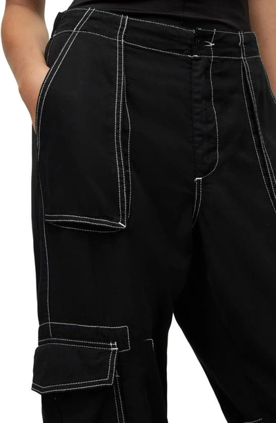 Shop Allsaints Freida Stitch Cargo Pants In Black