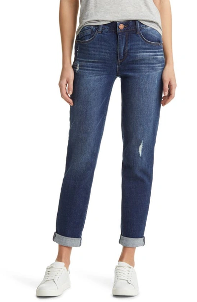 Shop Wit & Wisdom 'ab'solution Distressed Girlfriend Jeans In Blue