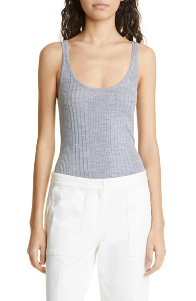 Shop Twp Second Base Silk Blend Tank Top In Medium Heather Grey