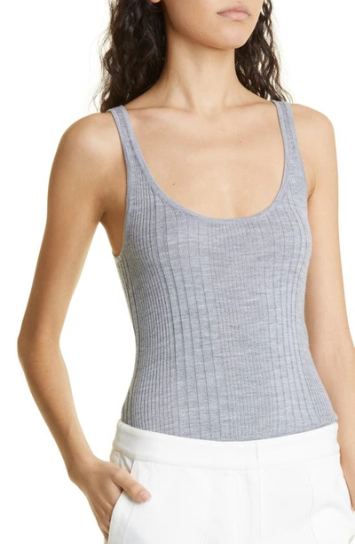 Shop Twp Second Base Silk Blend Tank Top In Medium Heather Grey