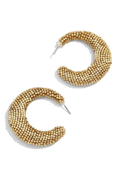 Shop Baublebar Callie Beaded Hoop Earrings In Gold
