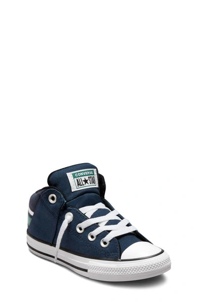 Shop Converse Kids' Chuck Taylor® All Star® Axel Mid Sneaker In Navy/ White/ Algae Coast