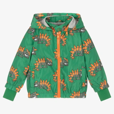 Shop Stella Mccartney Kids Boys Green Gecko Hooded Jacket