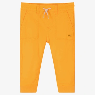 Shop Mayoral Baby Boys Orange Cotton Trousers