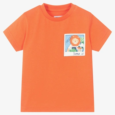 Shop Mayoral Boys Orange Cotton Surf T-shirt