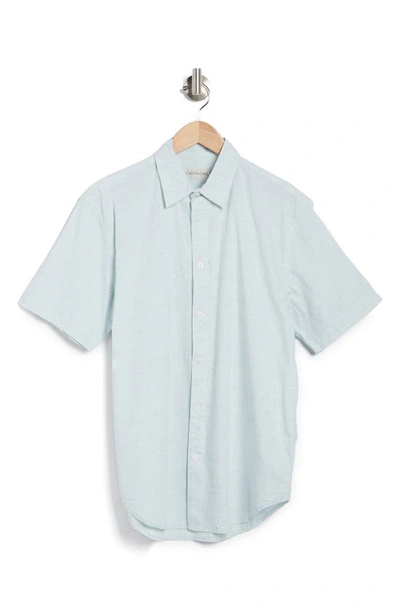 Shop Coastaoro Coloras Multi Slub Short Sleeve Regular Fit Shirt In Aqua