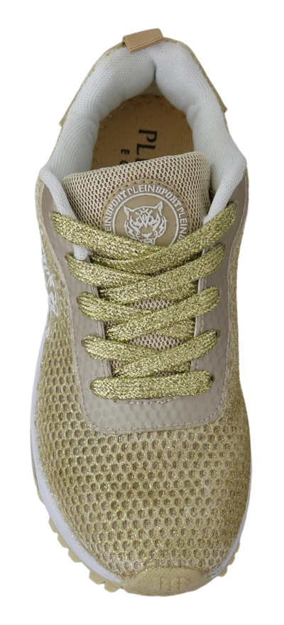 Shop Plein Sport Gold Polyester Gretel Sneakers Women's Shoes