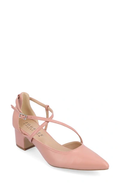 Journee Collection Journee Womens Galvinn Crisscross Strap Pointed Toe Pumps In Blush