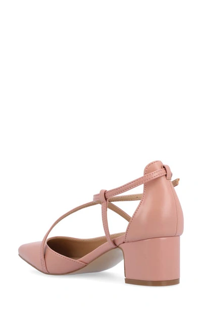 Journee Collection Journee Womens Galvinn Crisscross Strap Pointed Toe Pumps In Blush