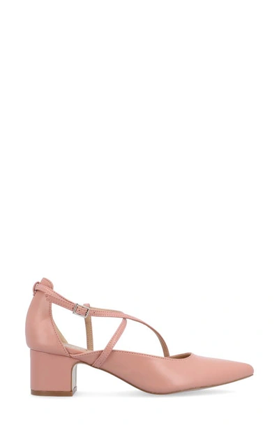 Journee Collection Journee Womens Galvinn Crisscross Strap Pointed Toe Pumps In Blush
