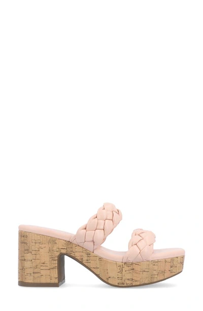 Journee Collection Tru Comfort Kyaa Vegan Leather Platform Sandal In Blush