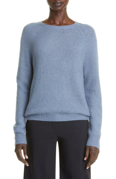 Shop Max Mara Finnici Open Stitch Cashmere & Silk Sweater In Light Blue