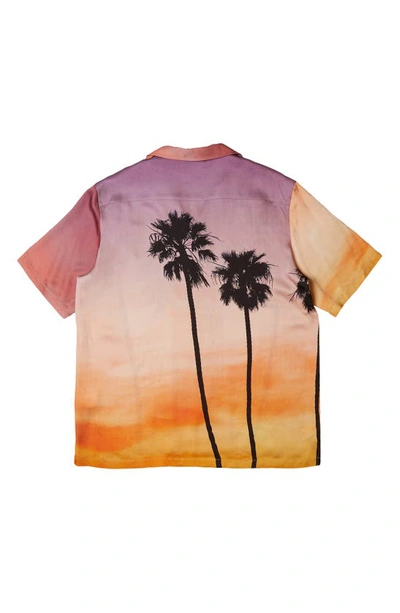 Blue Sky Inn Sunset Palms Short Sleeve Button-up Shirt In A/ O Print