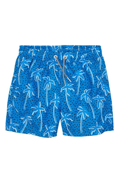 Shop Boardies Kids' Flair Palm Swim Trunks In Blue