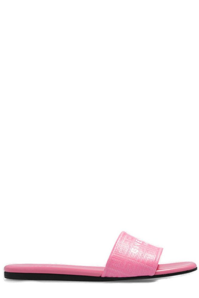 Shop Givenchy 4g Logo Printed Slides In Pink