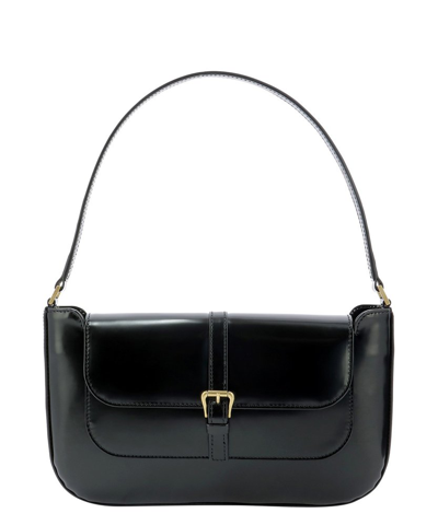 Shop By Far Miranda Foldover Top Shoulder Bag In Black