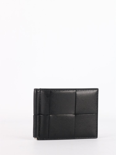 Shop Bottega Veneta Bill Clip Wallet In Black