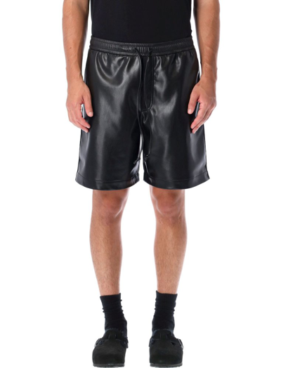 Shop Nanushka Drawstring Bermuda Shorts In Black