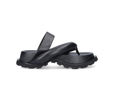 Shop Jil Sander Platform Sandals In Black