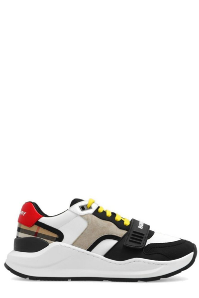 Shop Burberry Ramsey Panelled Sneakers In Multi