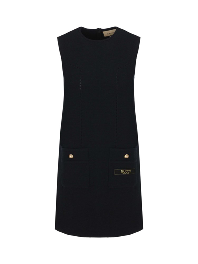 Shop Gucci Sleeveless Dress In Black