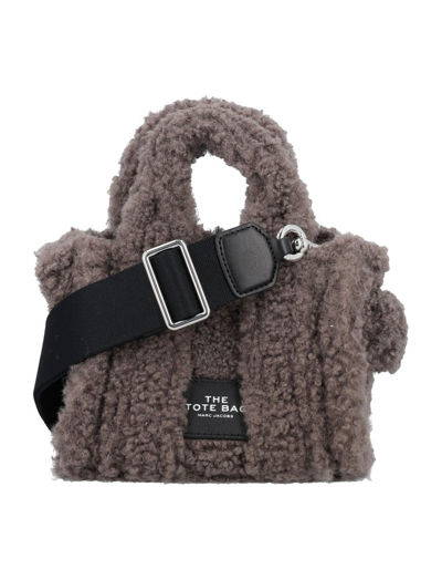 Shop Marc Jacobs The Teddy Micro Tote Bag In Grey