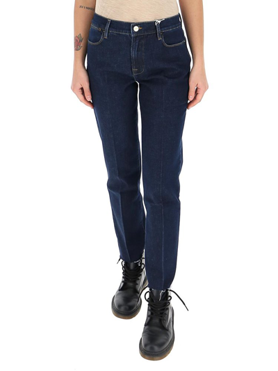 Shop Frame Le High Straight Leg Jeans In Blue