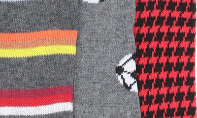 Shop Lorenzo Uomo Soccer Mixed Pattern Cotton Crew Socks In Medium Grey
