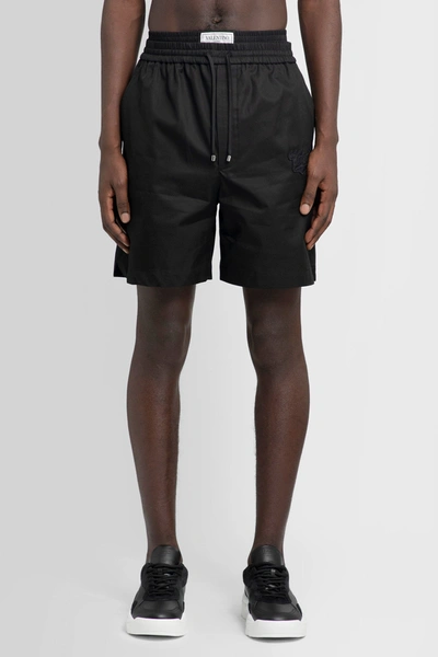 Shop Valentino Man Black Shorts